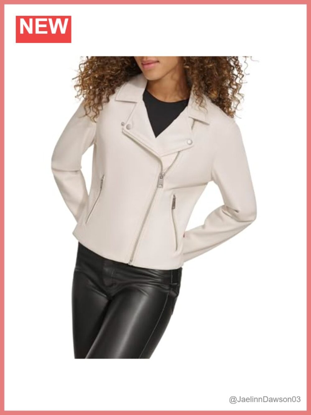 Faux Leather Moto Jacket Asymmetrical Zip Snap Lapel Cocoon Coat